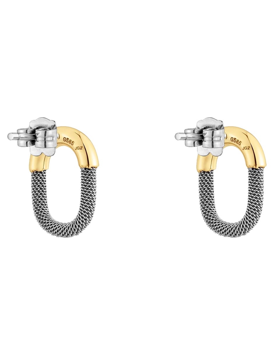 Aretes cortos Tous Tous Unlock de oro 14 K con acabado brillante